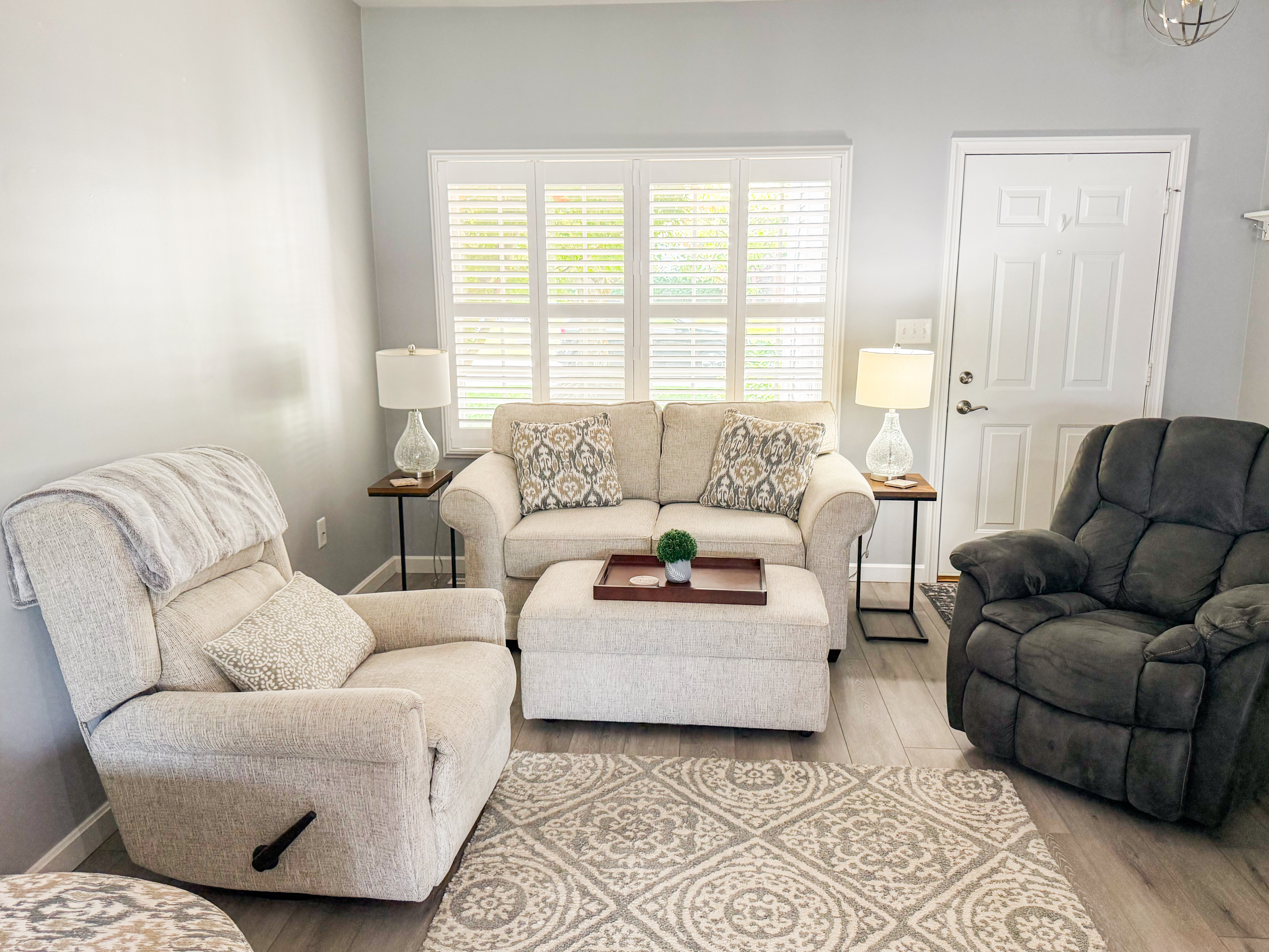 Bright, styled living room captured for a property listing